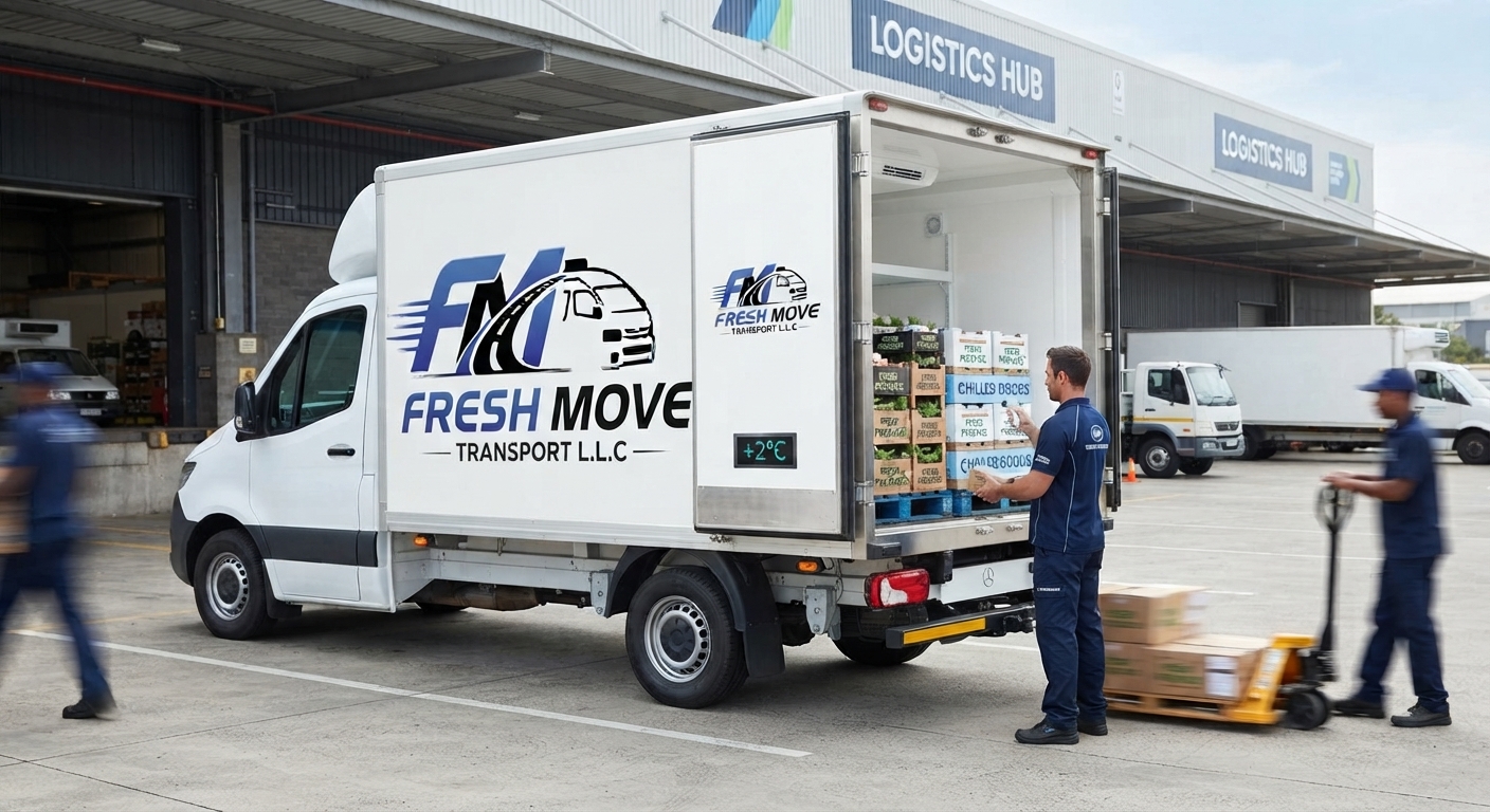 Fresh Move Transport refrigerated van and truck fleet in Dubai